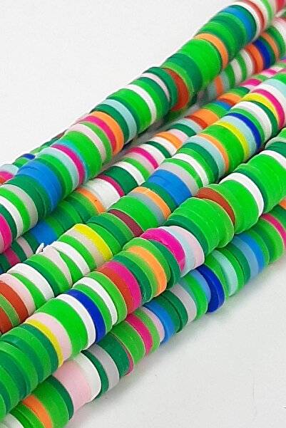 Limelia Цветни зелени мъниста от глина Fimo 6 мм