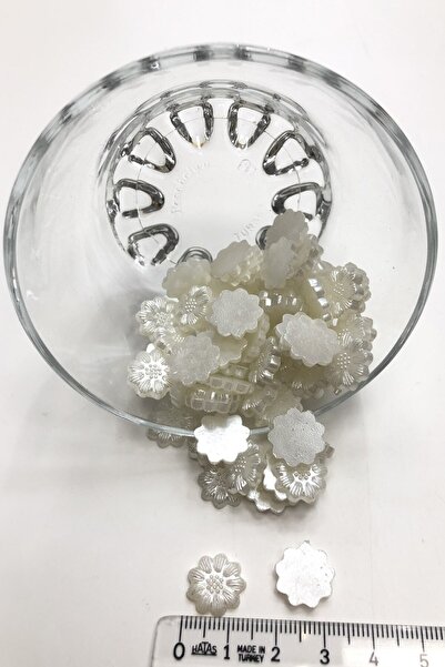 Limelia Μοτίβο λουλουδιών από πλαστικό με μισές χάντρες μαργαριταριού