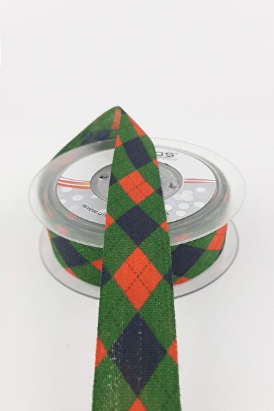 Limelia Panglică din denim verde roșu 10 m