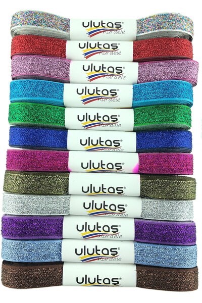 Limelia Panglici cu sclipici din catifea 1,5 cm