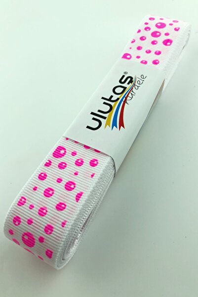 Limelia Panglică cu imprimeu cu buline roz neon 2,5 cm