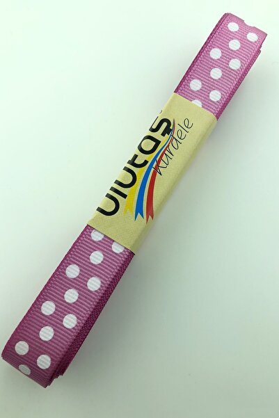 Limelia Panglică Grosgrain cu buline liliac închis 1,5 cm