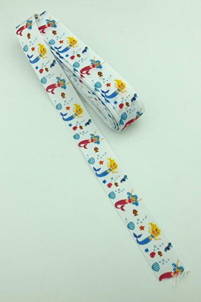 Limelia Panglică Grosgrain Imprimată Sirenă Albă 10 Mt