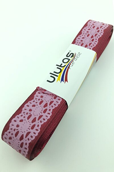 Limelia Σκούρο μπορντό σατέν κορδέλα με σχέδιο 2,5 εκ.