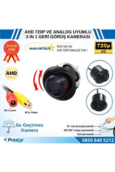Navistar Ayarlanabilir Başlıklı Ahd 720p Ve Analog Pal Çevrilebilir Geri Görü...