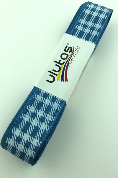 Limelia Panglică de tafta imprimată cu folie albastru petrol