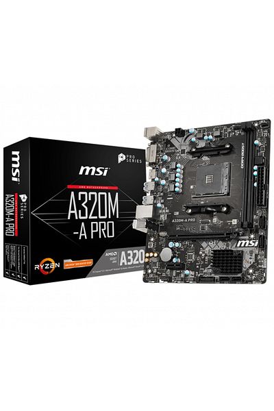 MSI A320m-a Pro AMD A320 - SOCKET AM4 DDR4 3200MHz MATX Gaming Motherboard