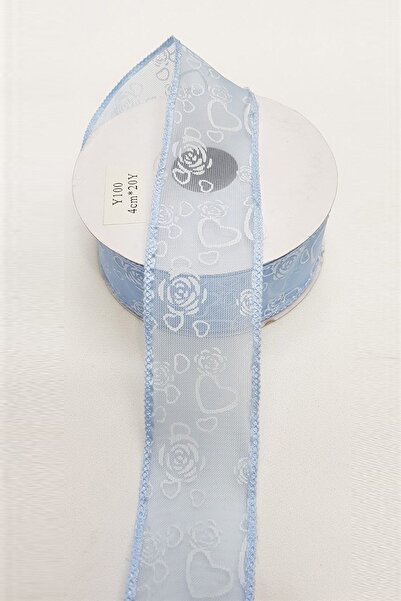 Limelia Panglică Organza Imprimată Tema Bebeluş Albastru 4 Cm