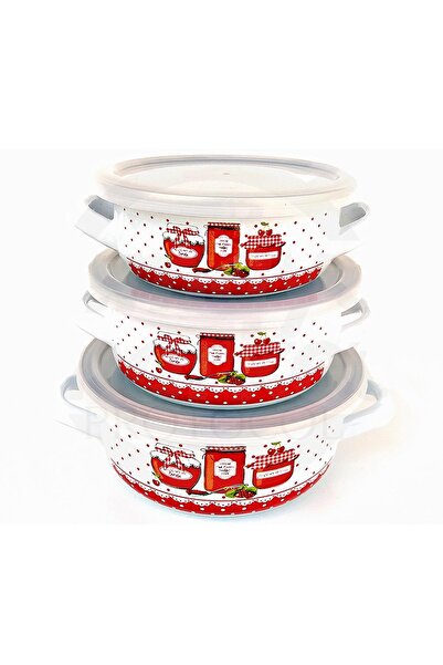 Protocol London 3-Piece Enamel Storage Container 14/16/18 cm - Whether You Cook or Store
