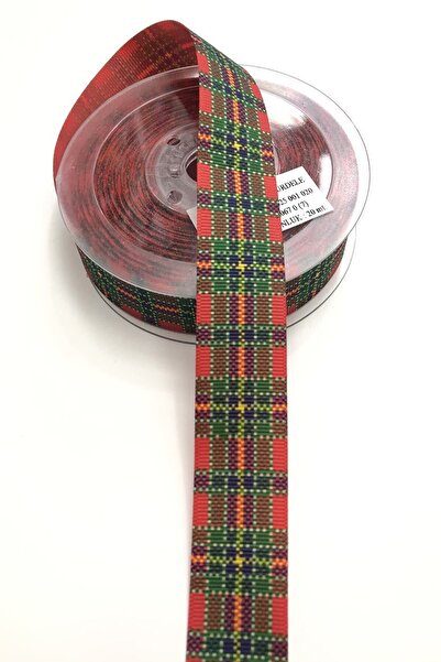 Limelia Panglică cu flori roșii 2,5 cm 1 m