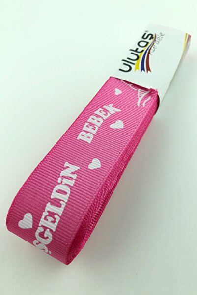 Limelia Fuşya Bun venit, bebe! Panglică Grosgrain cu imprimeu 2,5 cm