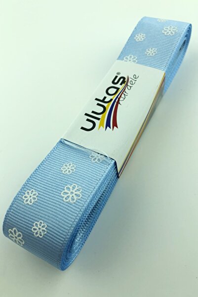 Limelia Бебешко синьо лента с принт на маргаритки 2,5 см