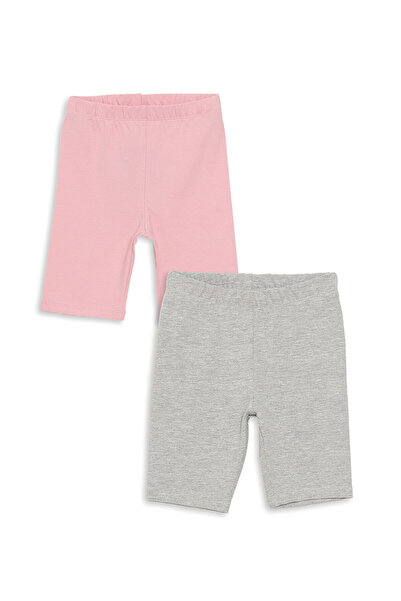 LC Waikiki Pembe Beli Lastikli Basic Kız Bebek Kısa Tayt