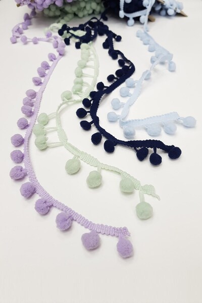 Limelia Цветна панделка с помпони 1,5 см