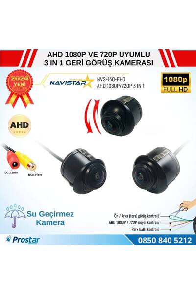 Navistar Ayarlanabilir Başlıklı AHD 1080P ve 720P Çevrilebilir Geri Görüş Kam...