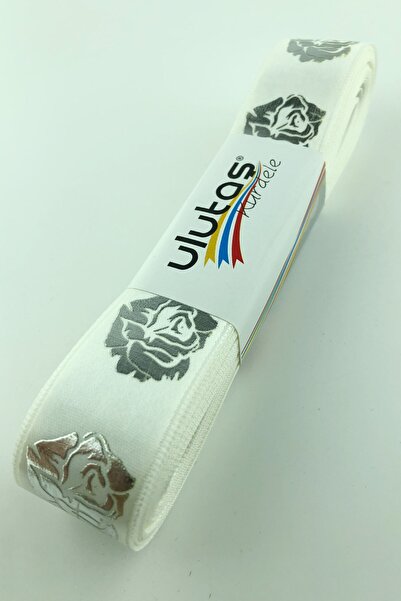 Limelia Σατέν Κορδέλα Ροζ Ασημένιο Φύλλο με τύπωμα 2,5 εκ