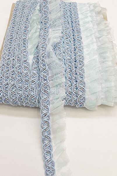 Limelia Organza Baby Blue Water Stone Edge Volană