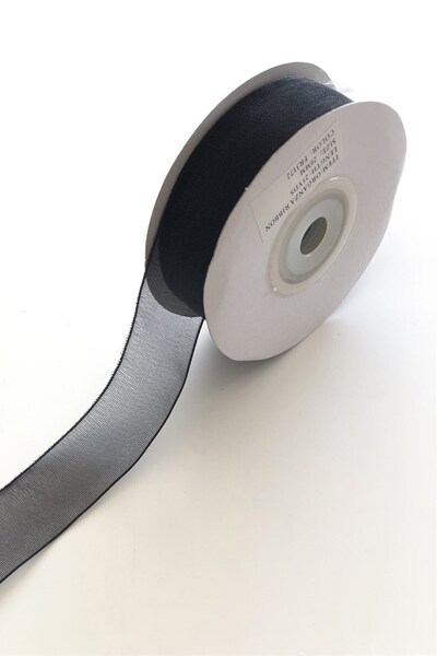 Limelia Panglică neagră din organza 2 cm