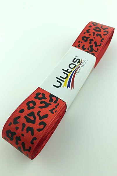 Limelia Panglică din satin cu model roșu de vițel cu imprimeu 2,5 cm