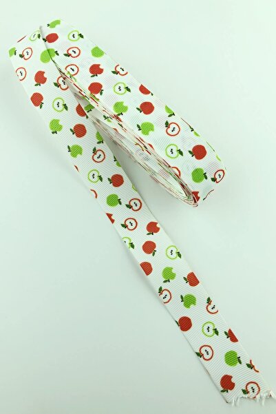 Limelia Panglică Grosgrain Imprimată Fructe de Măr 10 Mt