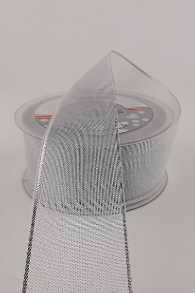 Limelia Panglică șifon cu sclipici de culoare argintie 25 m