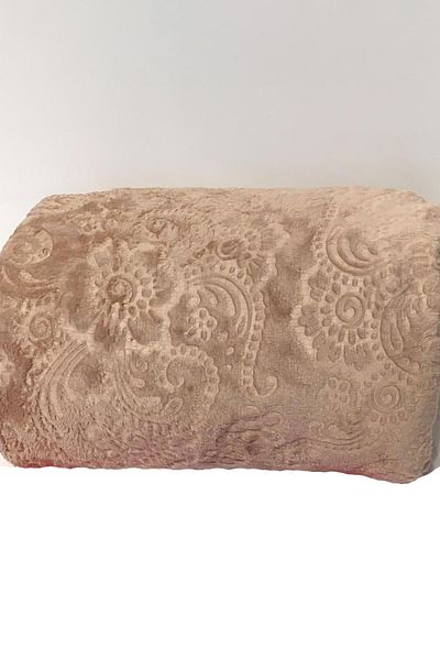 Padişah Double Brand Patterned Blanket - Brown