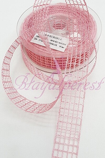 Limelia Panglică din plasă roz deschis 2,5 cm