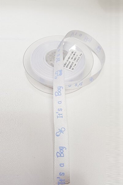 Limelia Panglică Grosgrain Scriere Albastru Culoare Albă Tematică Bebeluş 1,5 Cm