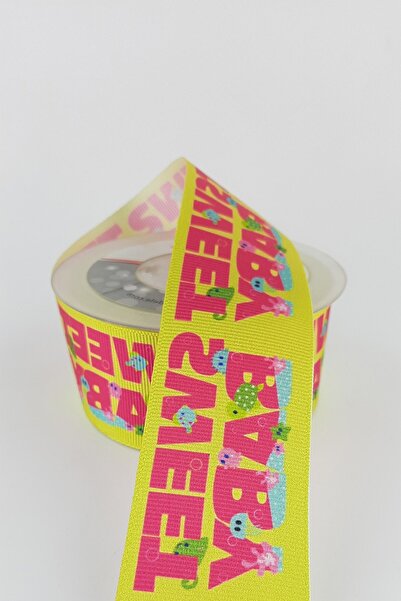 Limelia Фуксія Sweet Baby з візерунком Грогрен стрічка 4 см 20 м