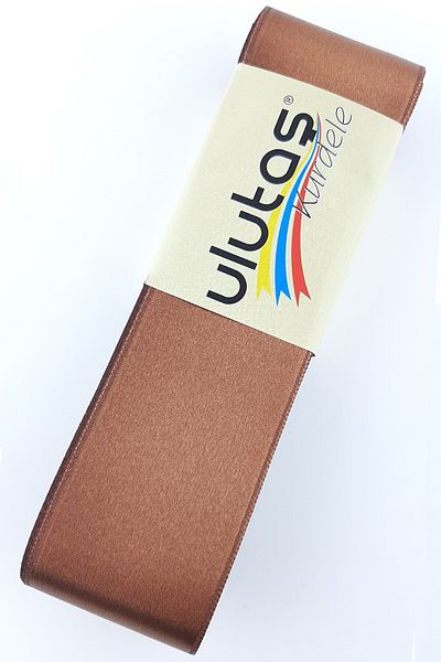 Ulutaş 4 εκ. Πλάτος 10 Mt Κορδέλα Σατέν Καφέ
