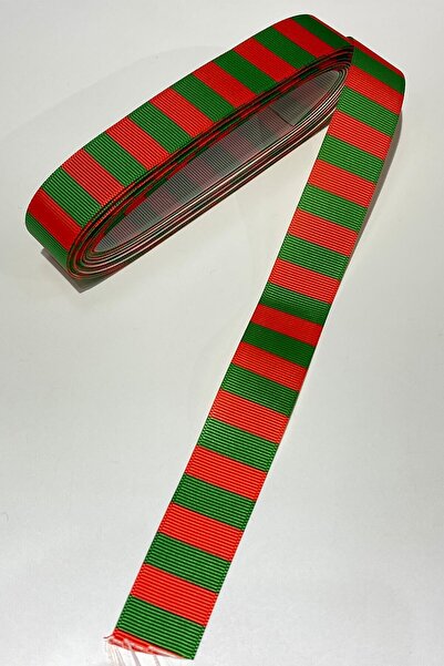 Limelia Panglică de Crăciun cu dungi roșii și verzi 10 m 2,5 cm