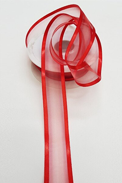 Limelia Panglică din satin din organza roșie 2,5 cm