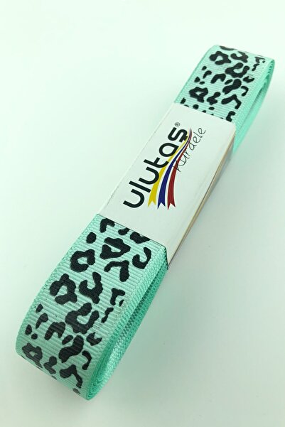 Limelia Panglică Grosgrain cu model verde mentă cu imprimeu 2,5 cm