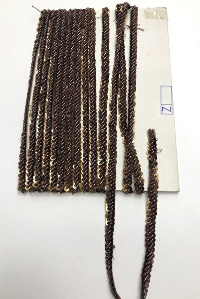 Limelia Panglică brodată cu margele maro închis negru 1 cm