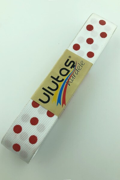 Limelia Panglică cu buline roșii și albe 2,5 cm