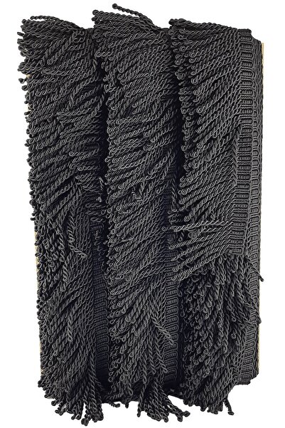 Limelia Cască de păr neagră împletită cu franjuri 7 cm