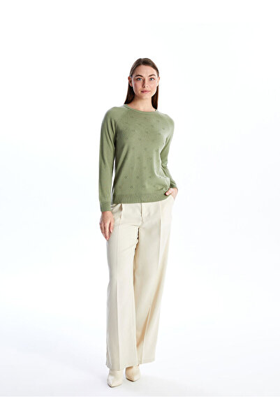 LC Waikiki Crew Neck Floral Women's Knitwear Sweater