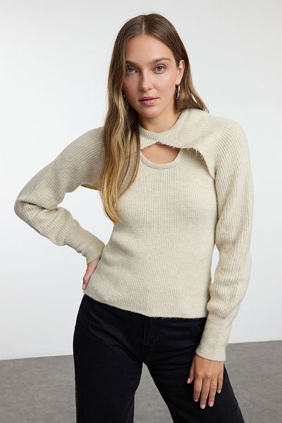 Trendyol Collection Pulover bolero cu textura moale - TWOAW25KZ00020