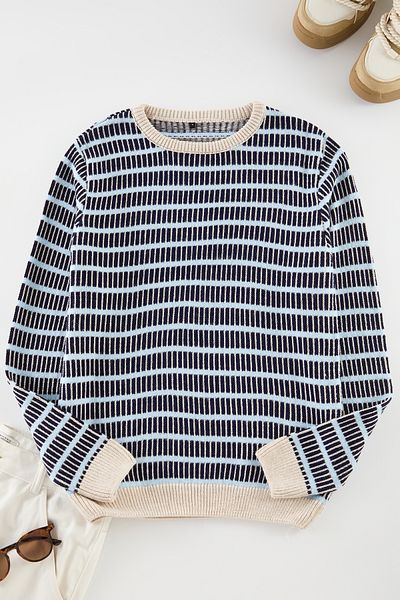 Trendyol Collection Πλεκτό πουλόβερ με λαιμόκοψη - Πολύχρωμο, Casual TMNAW25KZ00058
