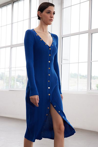 Trendyol Collection Rochie de tricotaj bodycon, ediție limitată, colorată Saks - TWOAW25EL00232