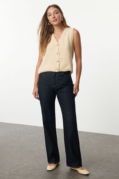 Trendyol Collection Soft Textured Boucle Vest - Stone, Twoaw25Ye00012