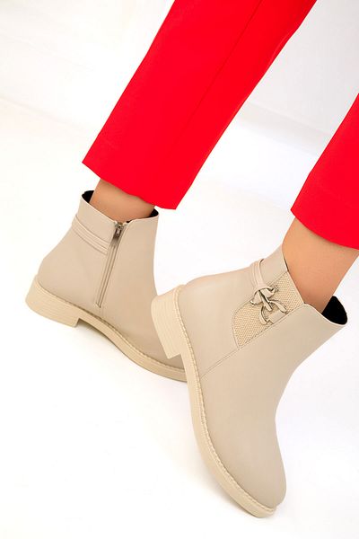 SOHO Γυναικείες μπότες Beige Bootie - Μοντέλο 19585