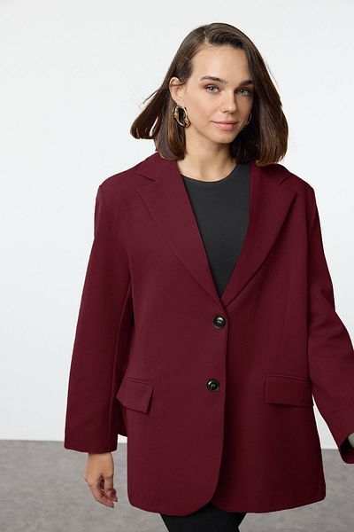 Trendyol Collection Bunda Claret Red Oversize Blazer - Twoaw24Bc00107