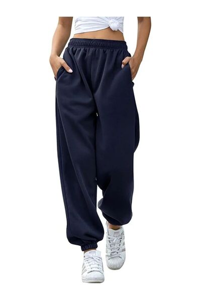 Mandlyz Γυναικεία φούτερ Navy Blue Loose