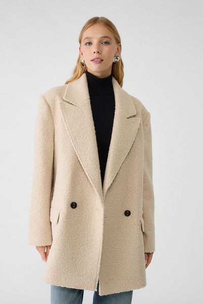 Stradivarius Suni Kürklükısa Kaban