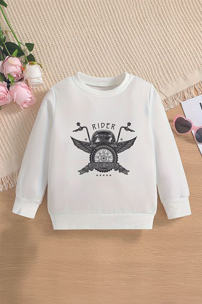 ŞAPKAKİDS Детски суитшърт Premium Rider Plane Club Oversize 13391