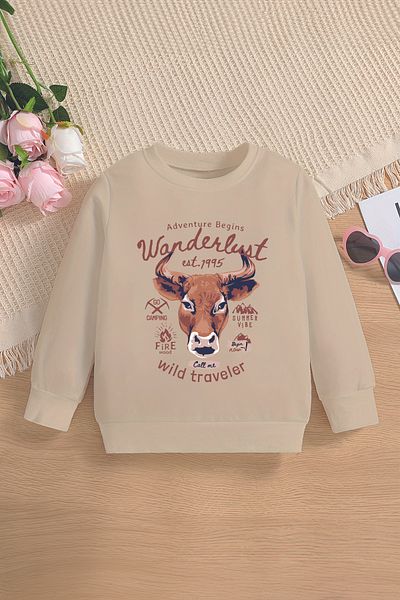 ŞAPKAKİDS Детски суитшърт Premium Wonderlust Wild Traveler Oversize 12718