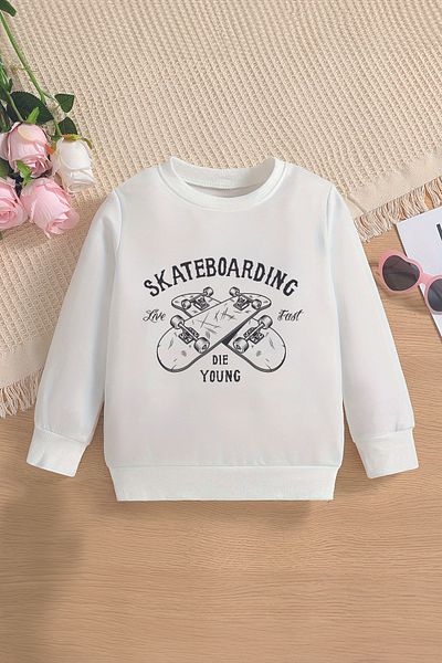 ŞAPKAKİDS Специален дизайн за скейтбординг Die YoungTarz Oversize детски суитшърт 12646