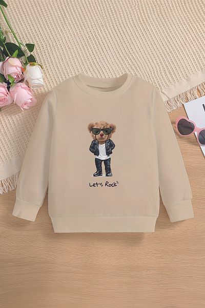 ŞAPKAKİDS Детски суитшърт Lest Rock Bear Oversize - Premium 12724