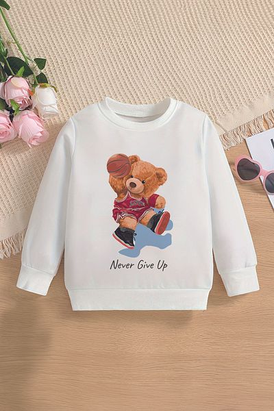 ŞAPKAKİDS Детски суитшърт All Star Bear Premium Oversize - 12738